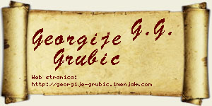 Georgije Grubić vizit kartica